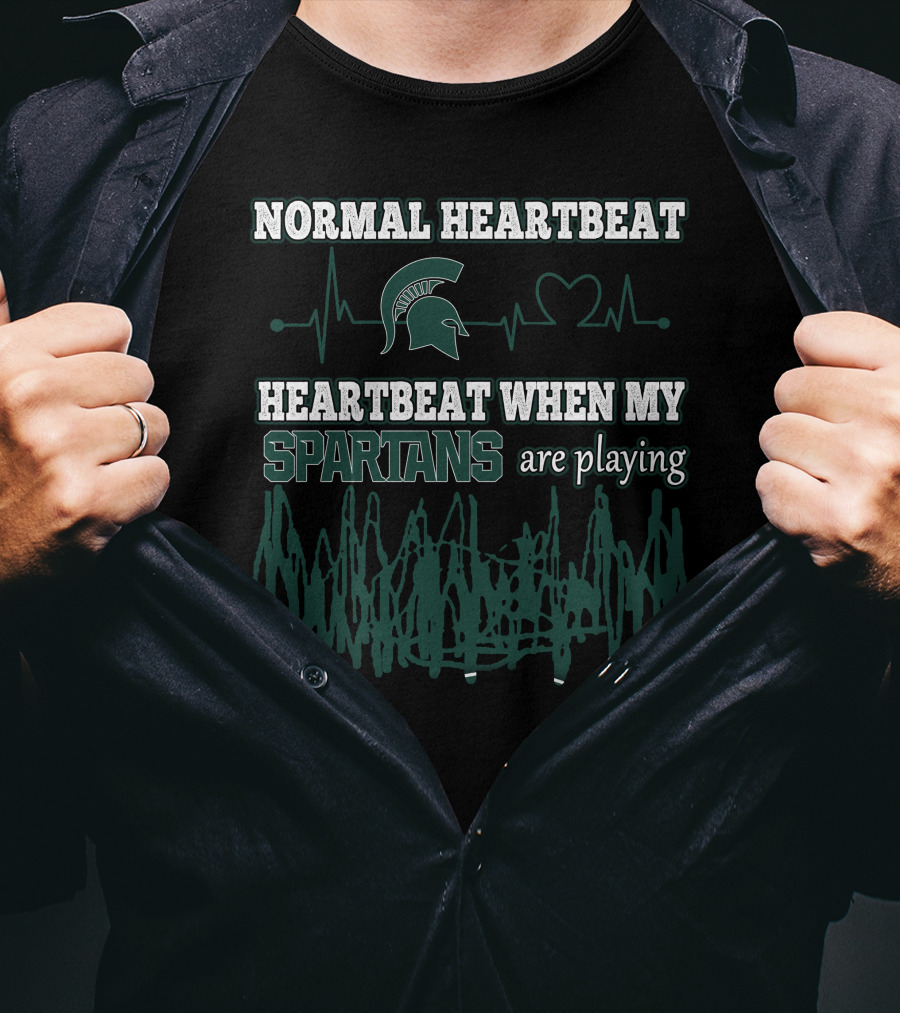 Normal Heartbeat Spartans Heartbeat When My Spartans Are Playing T-Shirt