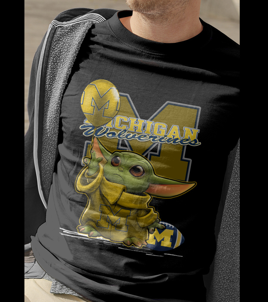 Yoda Michigan Wolverines Football Balloon T-Shirt