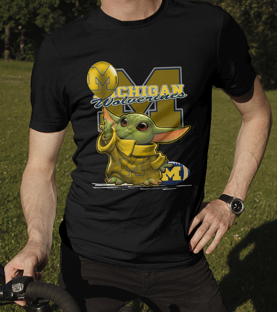 Yoda Michigan Wolverines Football Balloon T-Shirt