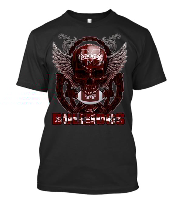 Skullfb Mississippi State Bulldogs Winged Skull T-Shirt
