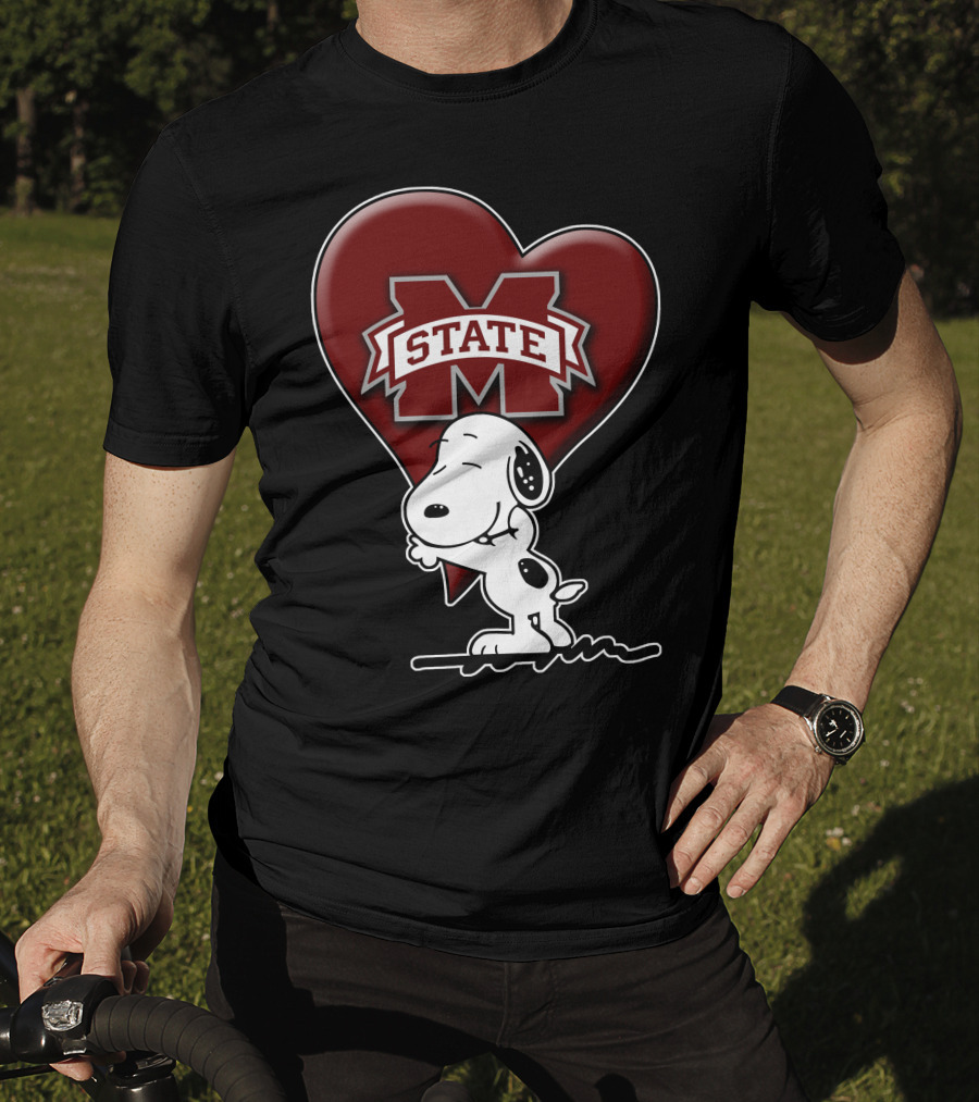 Snoopy Mississippi State Bulldogs Heart T-Shirt