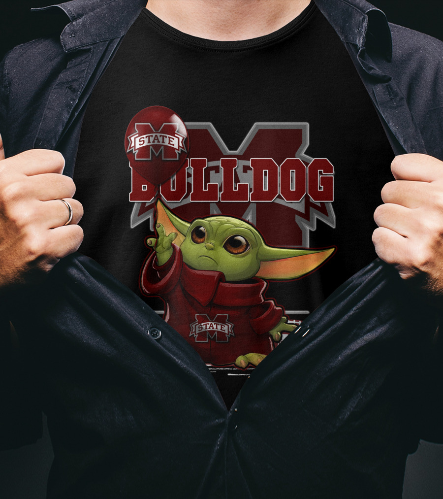Mississippi State Bulldogs Yoda With Football T-Shirt