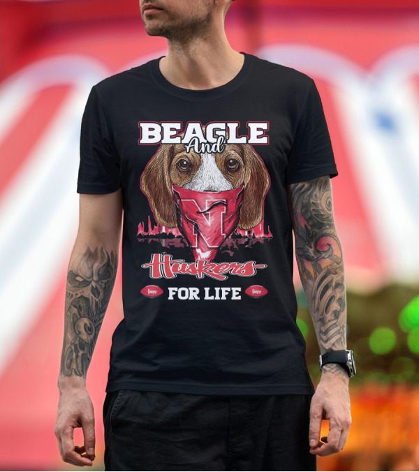 Premium T-Shirt: Beagle and Huskers For Life T-Shirt Beagle and Huskers For Life T-Shirt