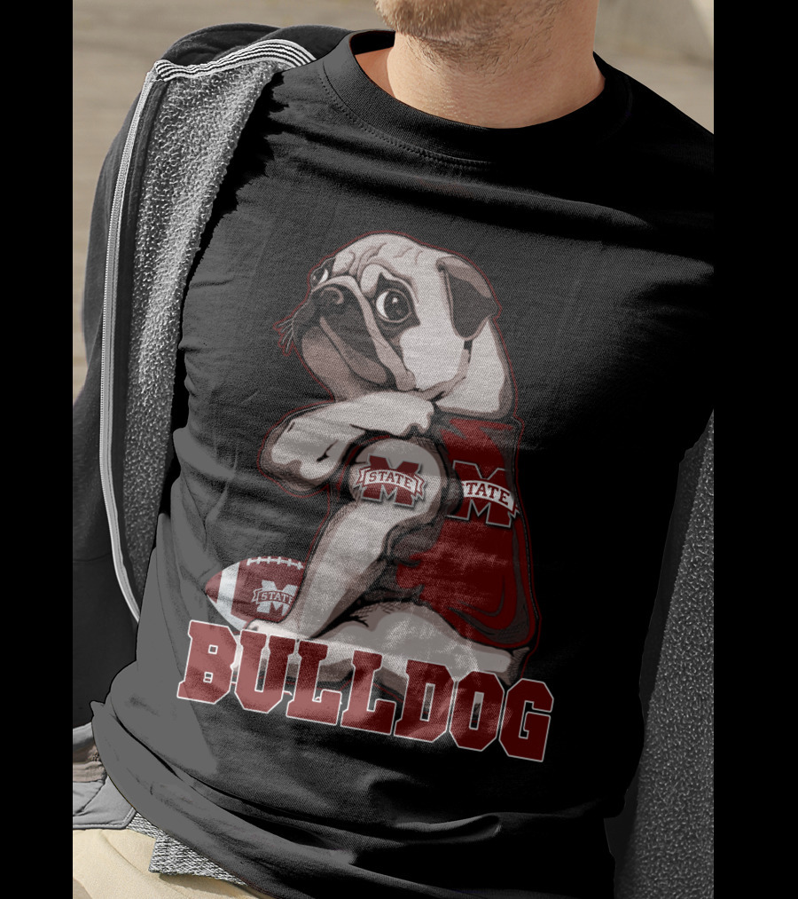 Pug Bulldogs Mississippi State Football State M T-Shirt