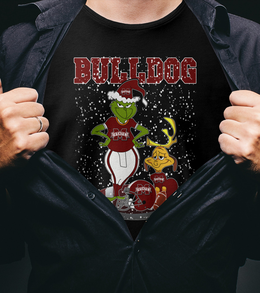 Grinchxmas Mississippi State Bulldog Football Holiday T-Shirt