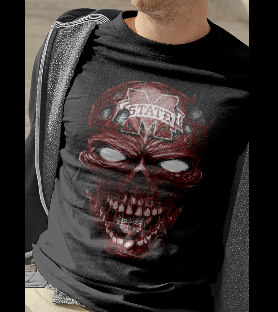 Mississippi State Bulldogs Skull T-Shirt