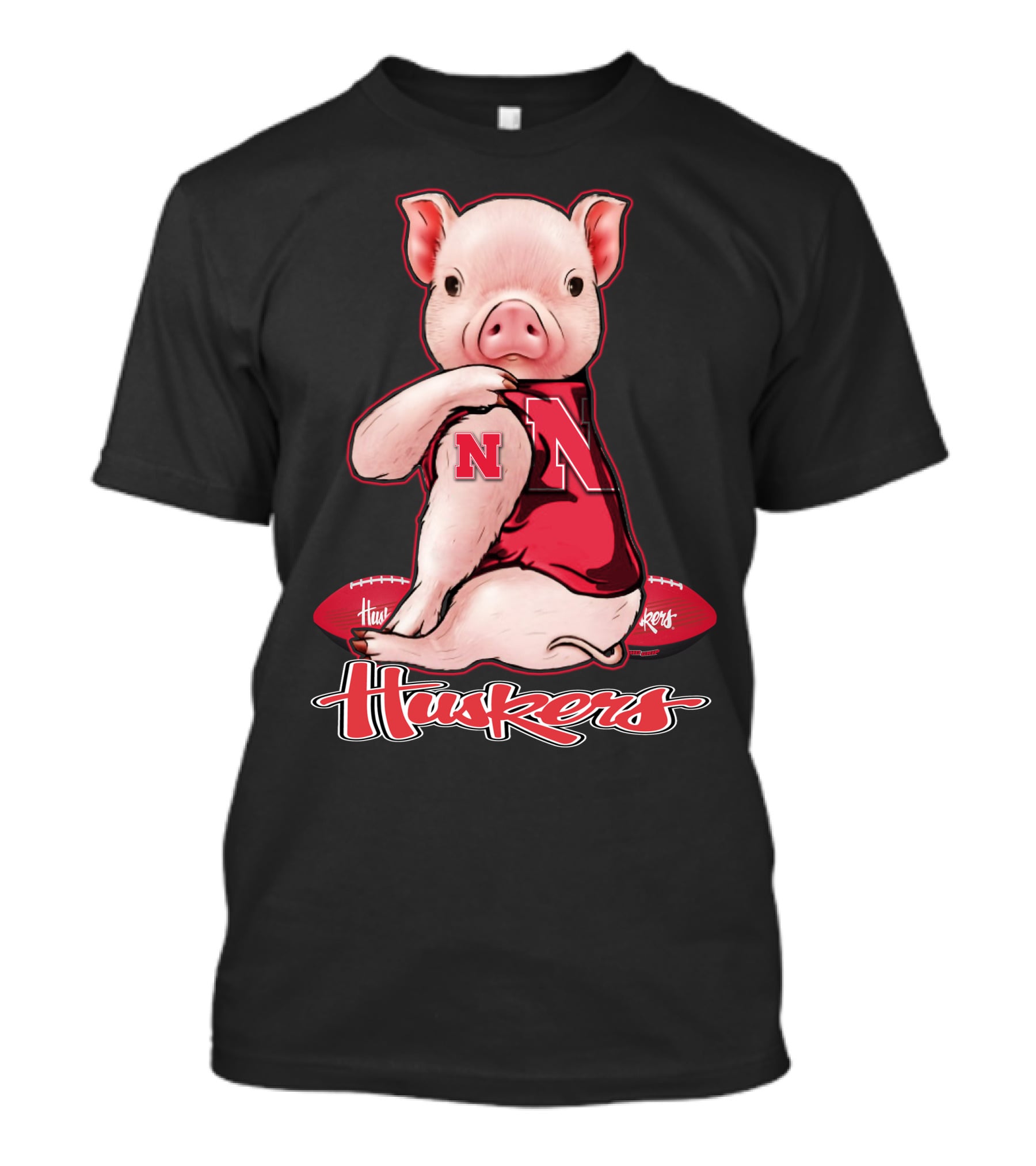 Pig N Nebraska Huskers Football T-Shirt