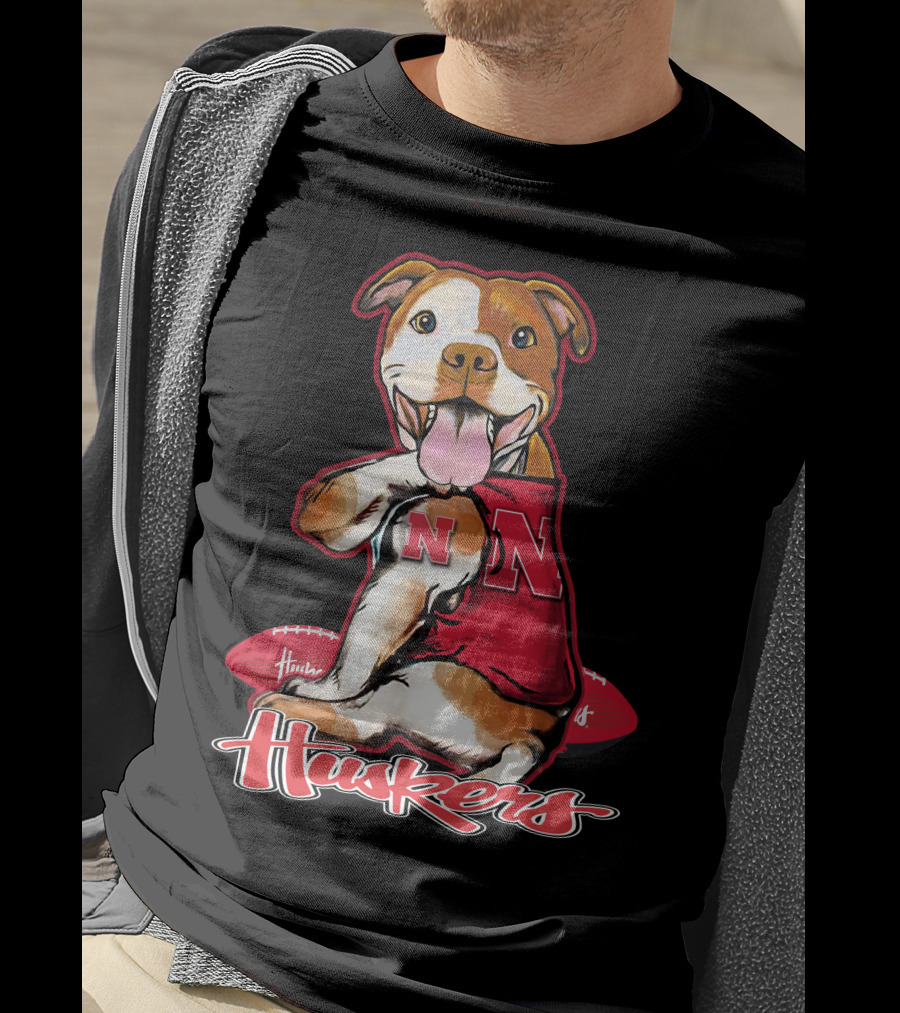 Huskers N Football Dog Nebraska Cornhuskers T-Shirt