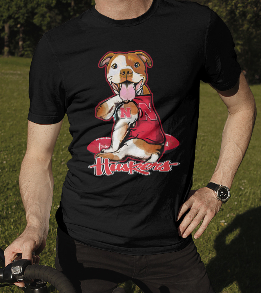 Huskers N Football Dog Nebraska Cornhuskers T-Shirt