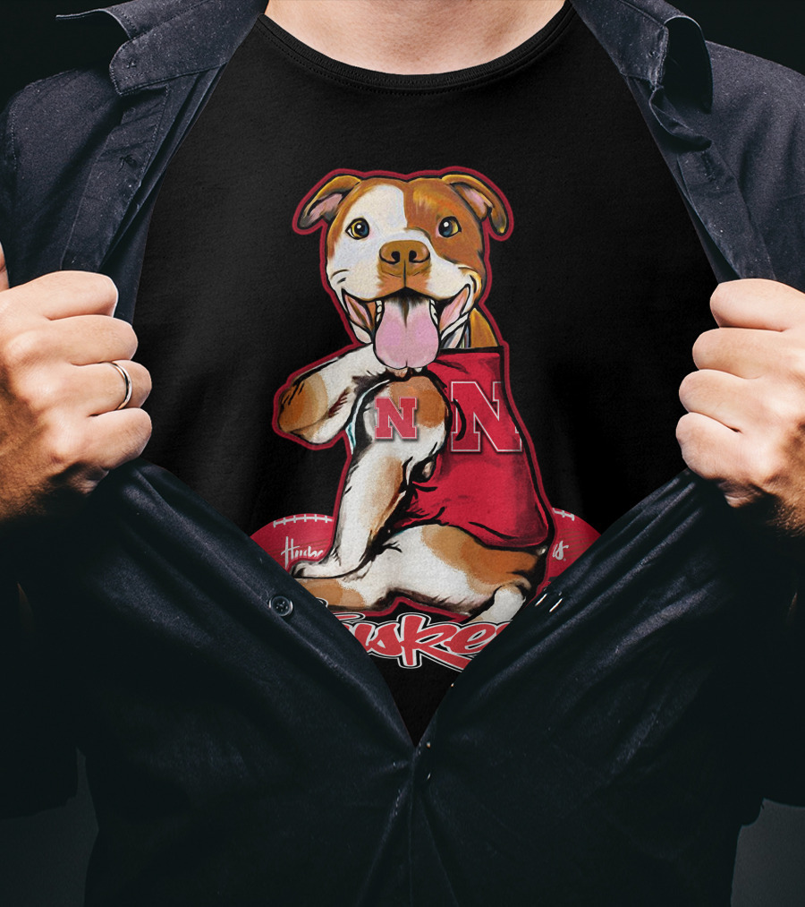 Huskers N Football Dog Nebraska Cornhuskers T-Shirt