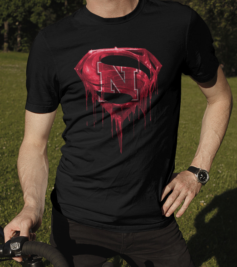 Dripping Nebraska Cornhuskers Superman T-Shirt