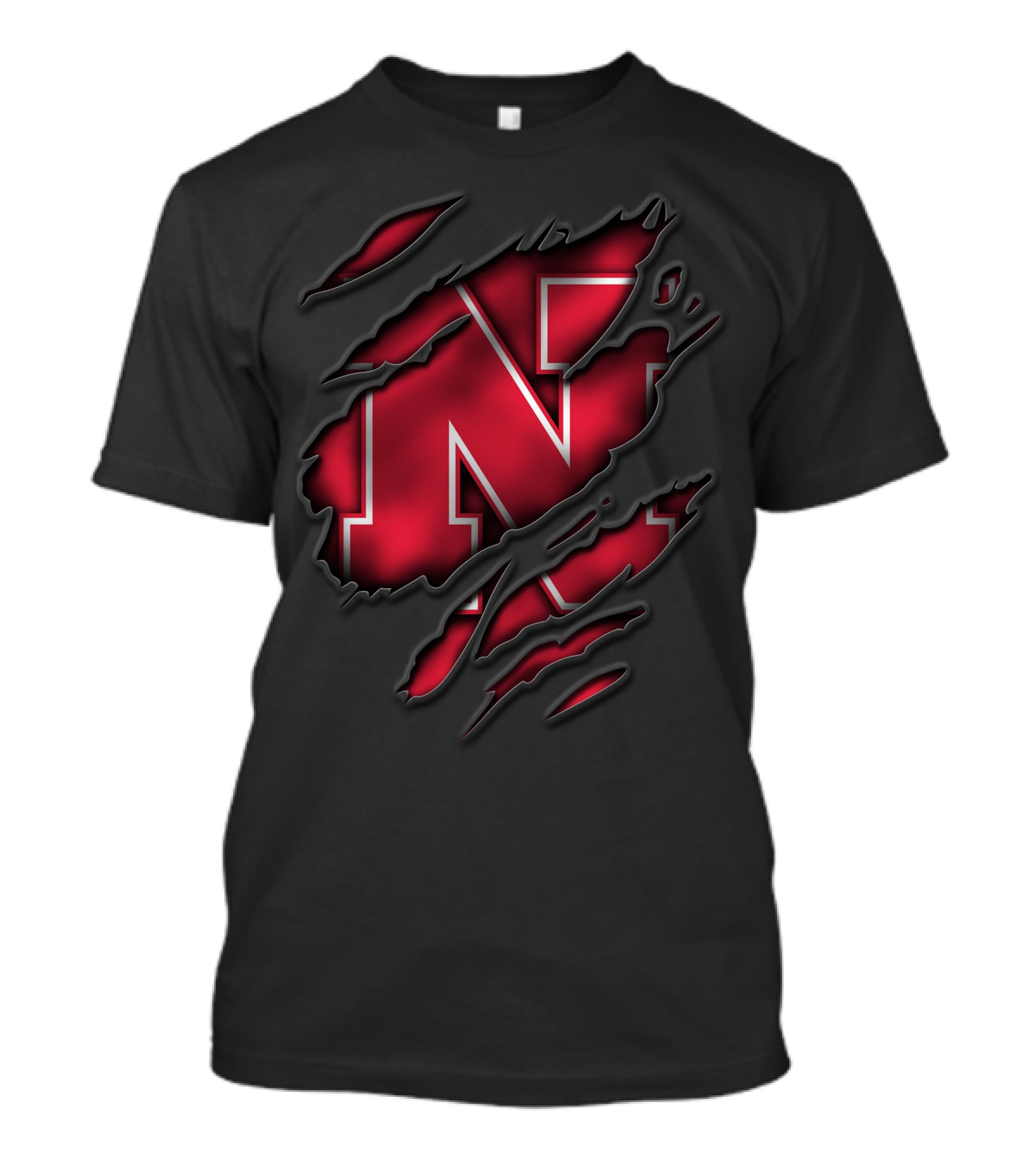 Torn Nebraska Cornhuskers N Logo Claw Marks T-Shirt