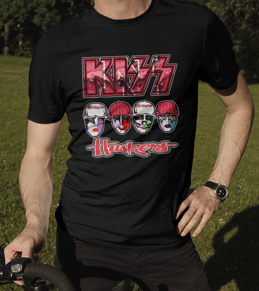Kiss Nebraska Huskers N Cornhuskers Faces T-Shirt