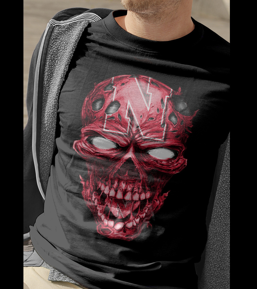 Nebraska Cornhuskers Skull With N T-Shirt