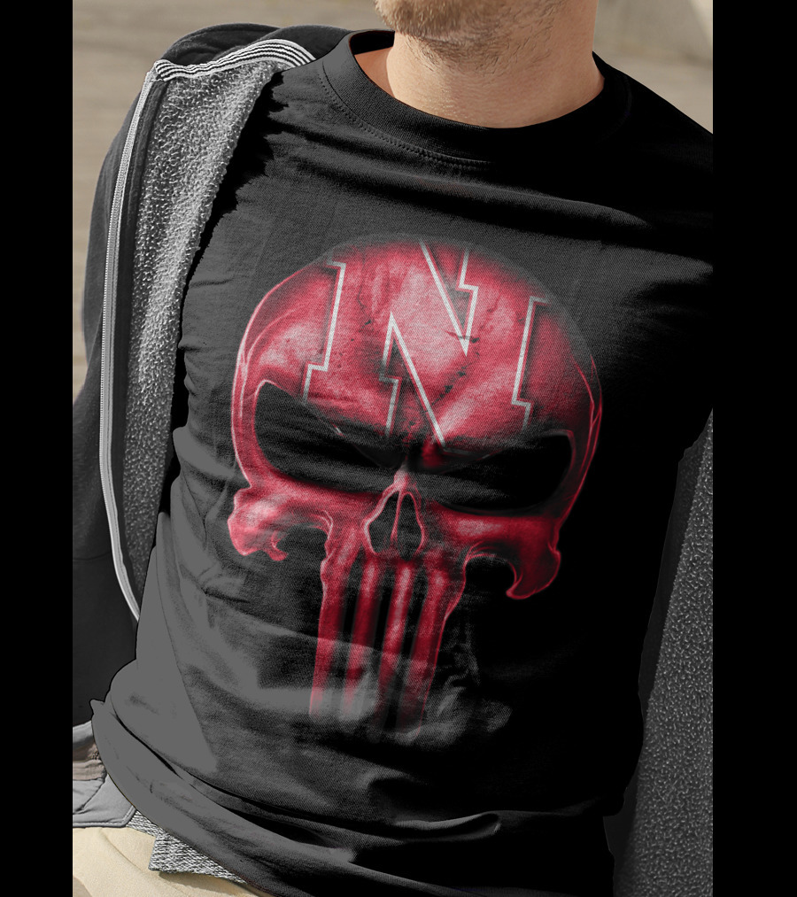 Skull Punisher Logo Nebraska Cornhuskers N T-Shirt