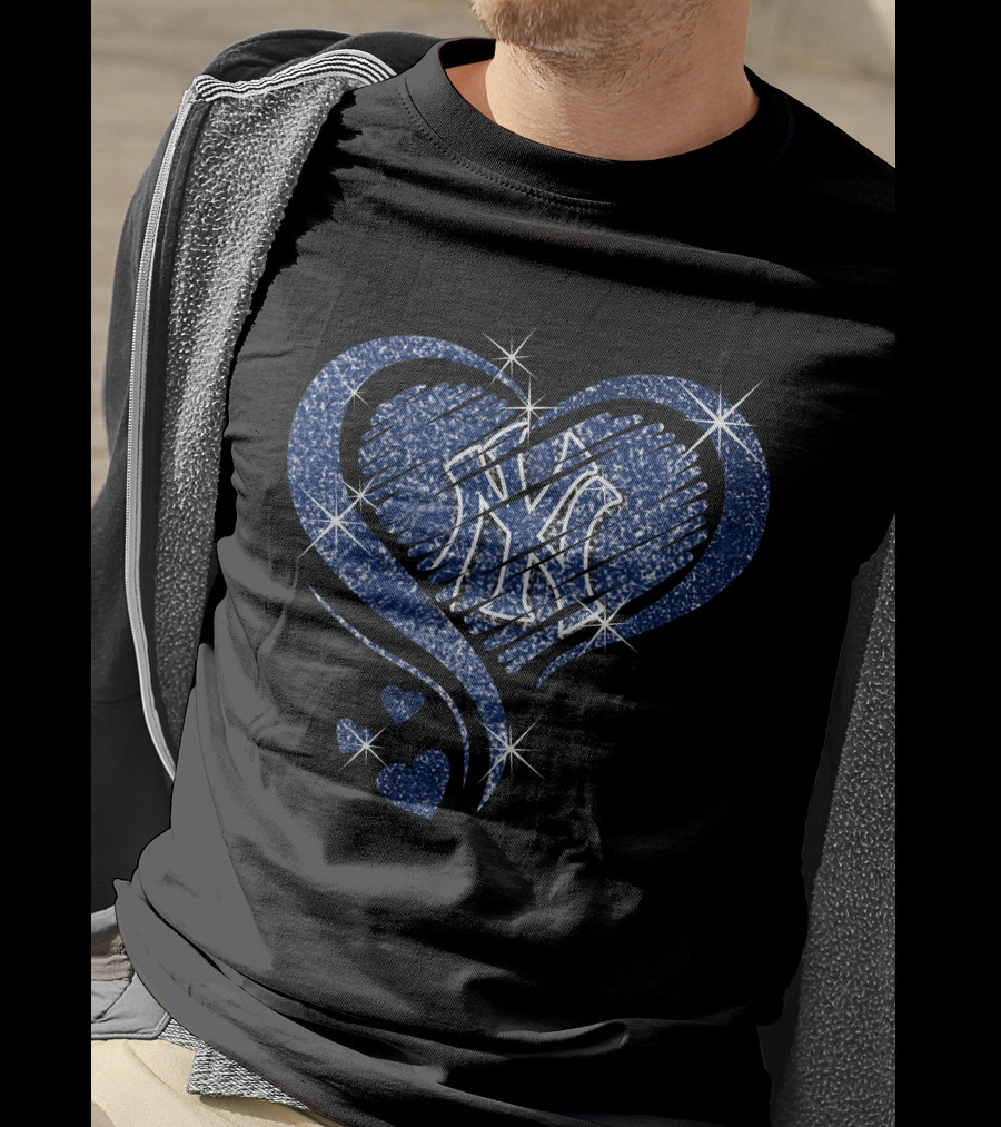 Heart Diamond Sparkling New York Yankees T-Shirt