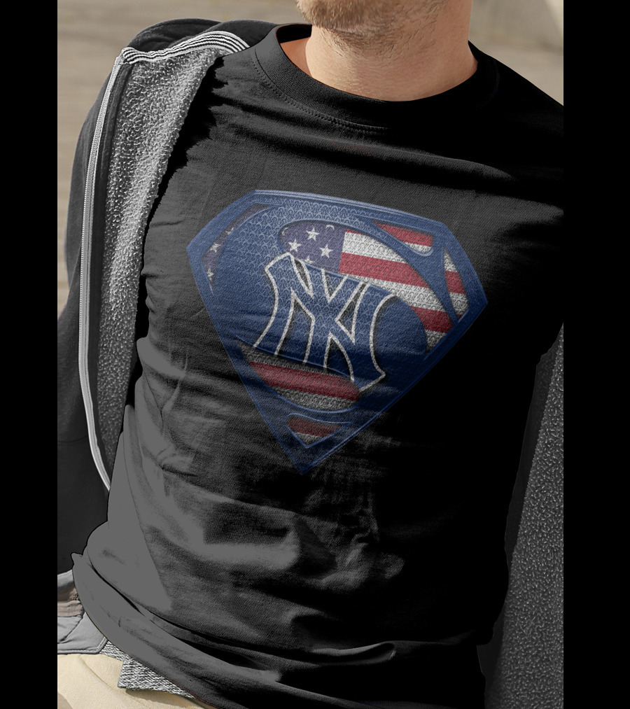 New York Yankees American Flag Superman T-Shirt