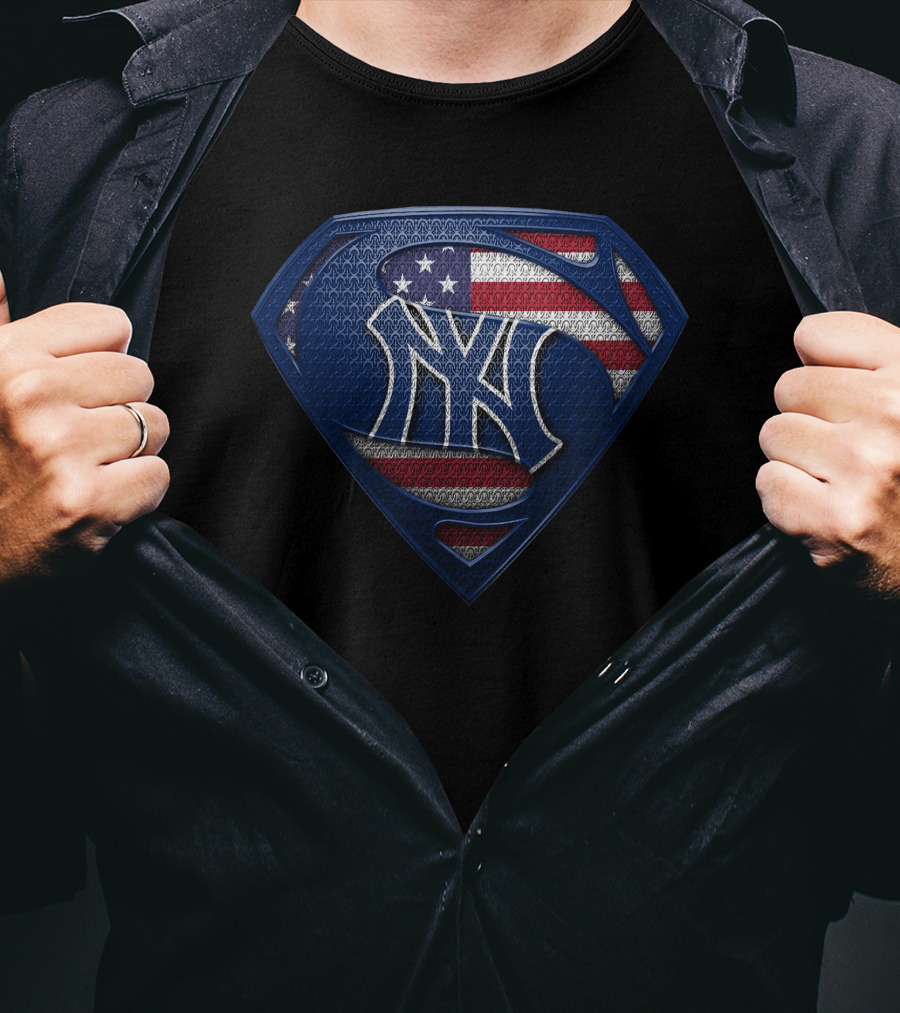 New York Yankees American Flag Superman T-Shirt