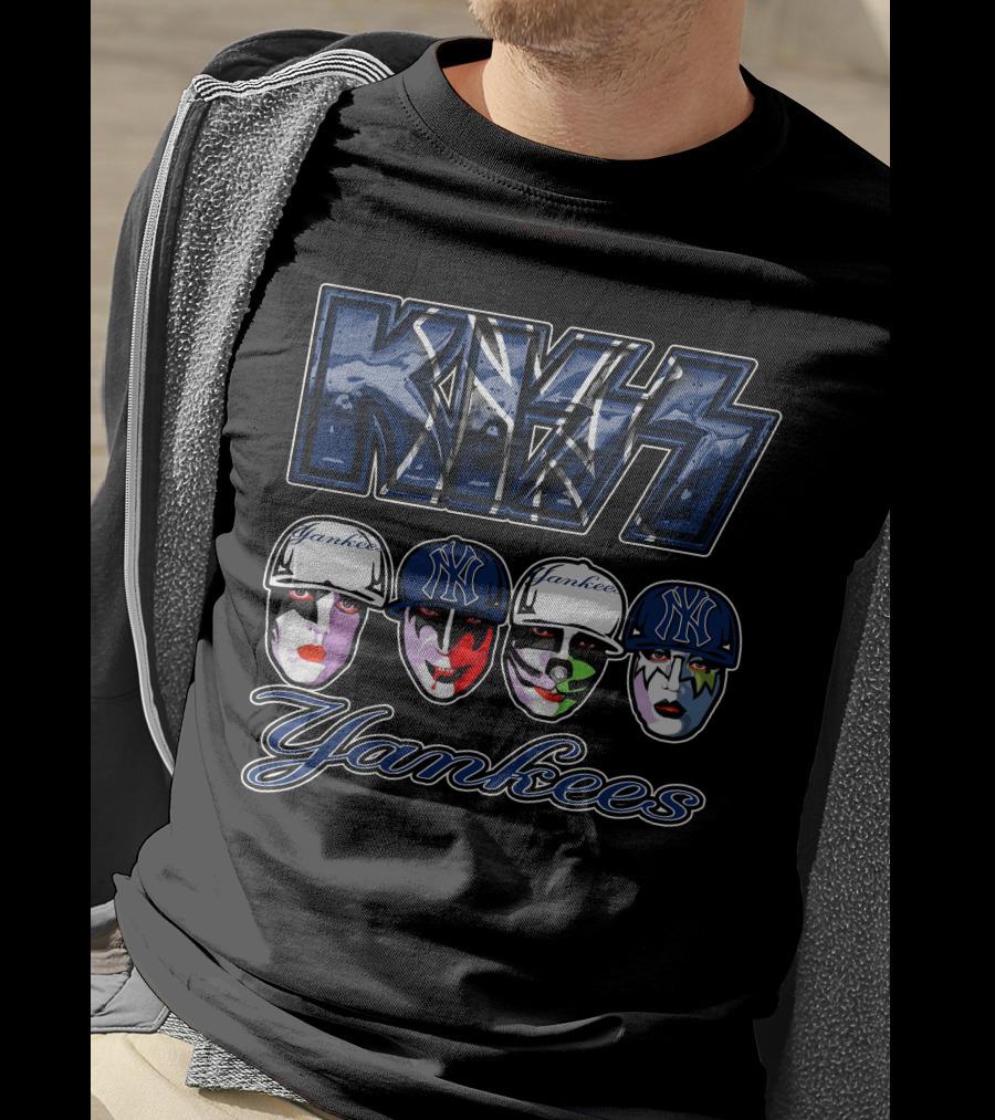 Kiss Yankees New York Yankees Face Paint Baseball Caps T-Shirt