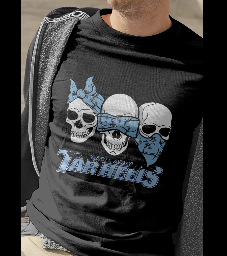 3 Skull North Carolina Tar Heels Bandana T-Shirt