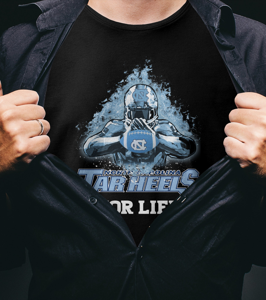 North Carolina Tar Heels For Life Football Player Helmet T-Shirt