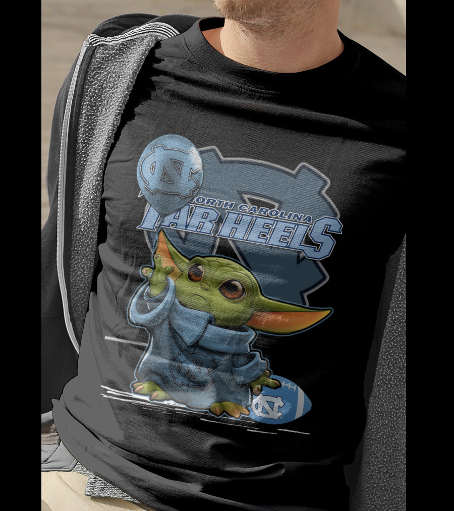North Carolina Tar Heels Yoda Football Basketball T-Shirt