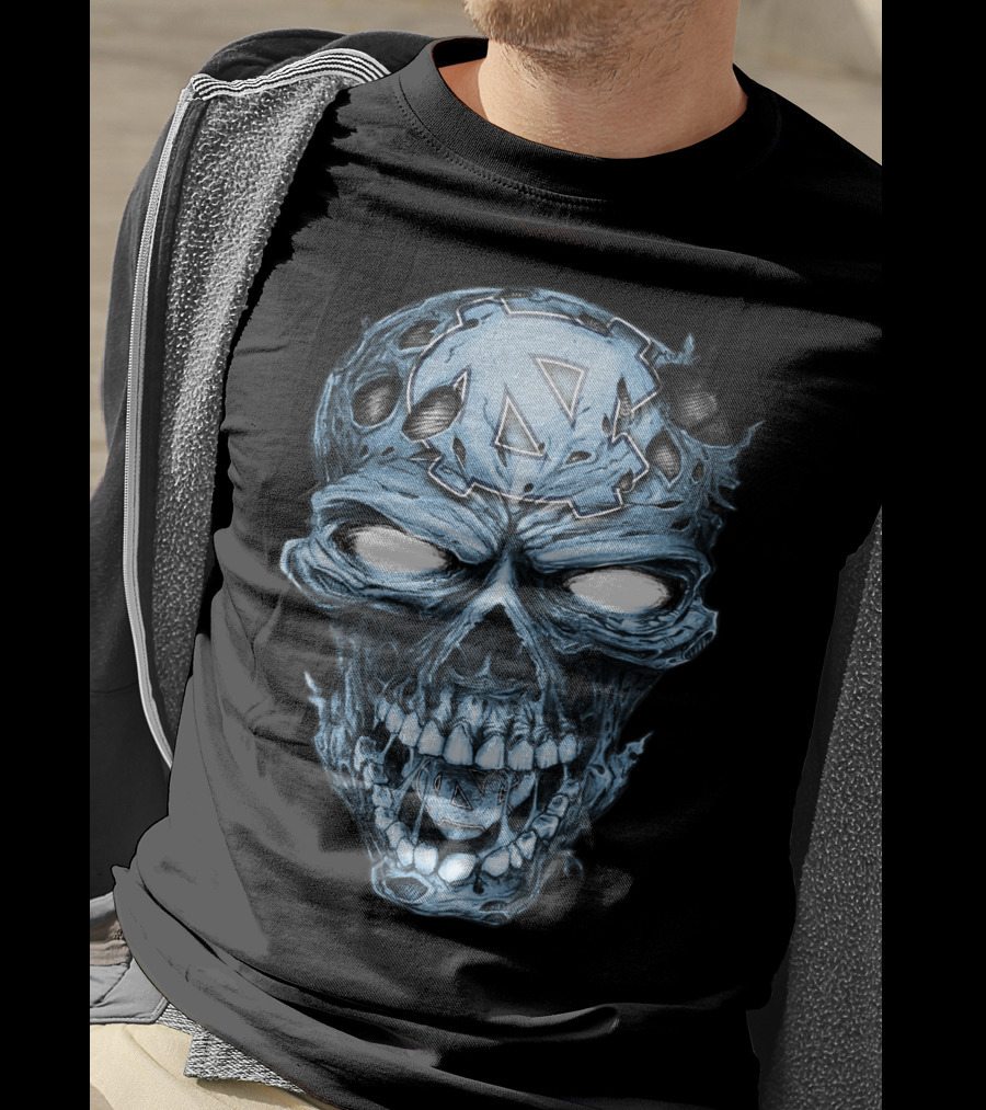 North Carolina Tar Heels Skull T-Shirt