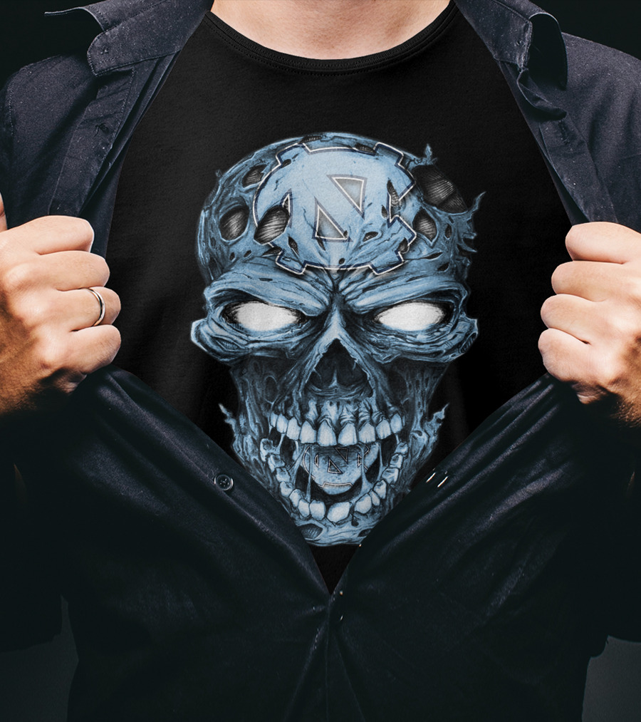 North Carolina Tar Heels Skull T-Shirt