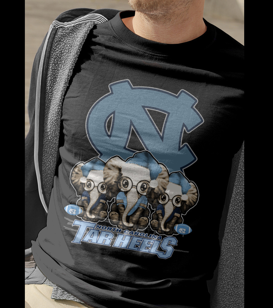 Elephan Xmas North Carolina Tar Heels Holiday Cheer T-Shirt