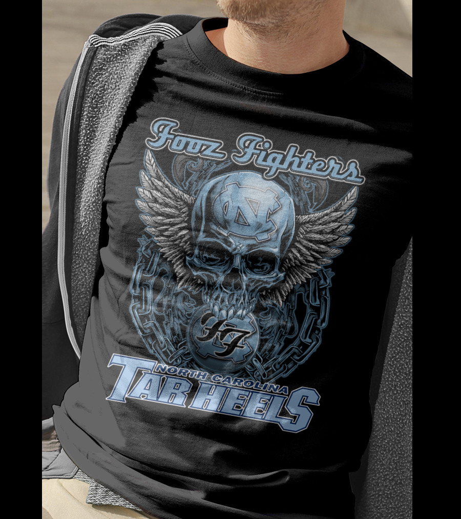 Foo Fighters North Carolina Tar Heels Skull Wings T-Shirt