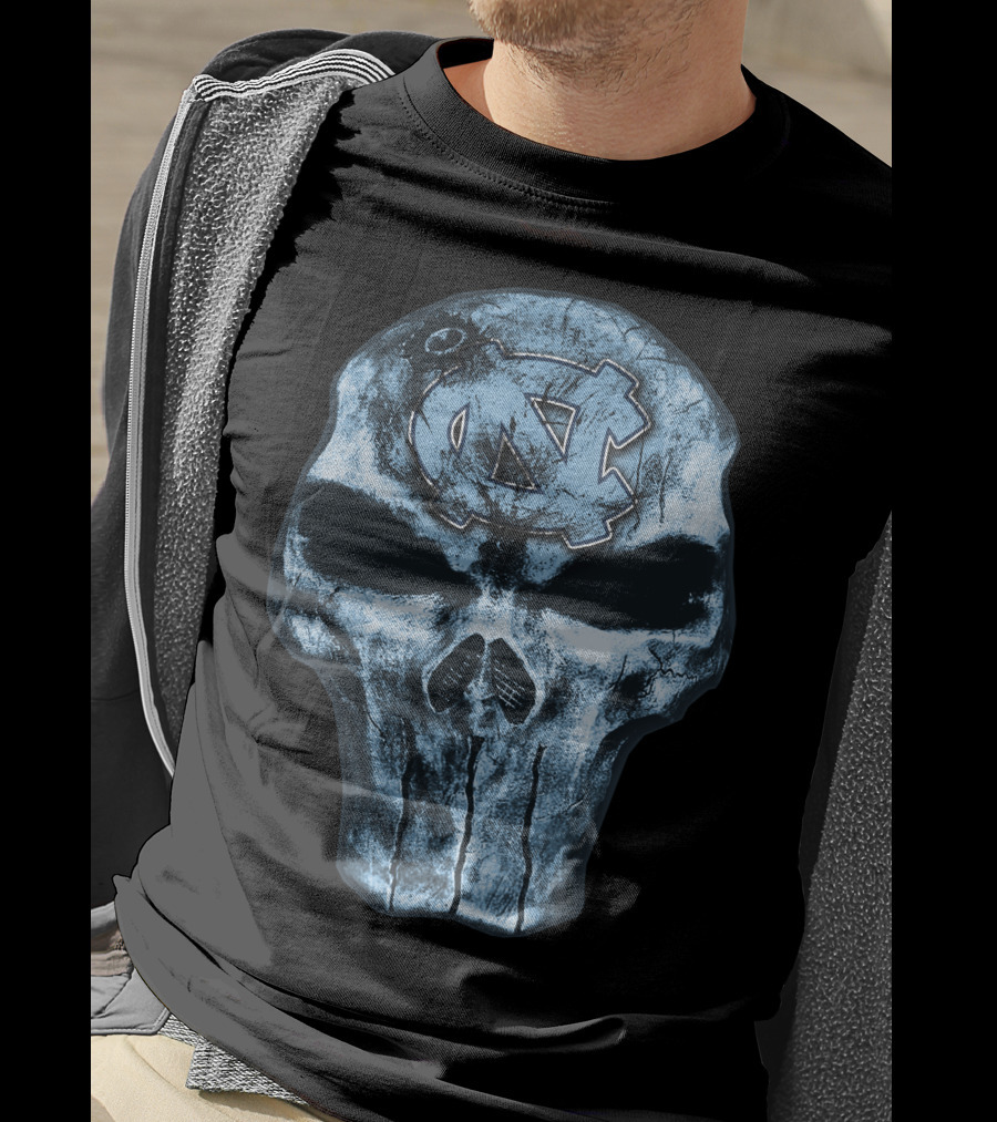 North Carolina Tar Heels Skull With UNC T-Shirt