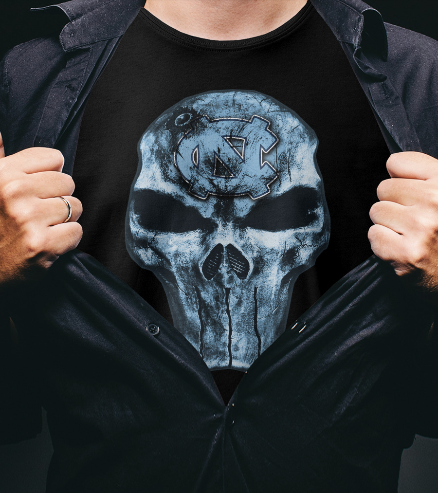 North Carolina Tar Heels Skull With UNC T-Shirt