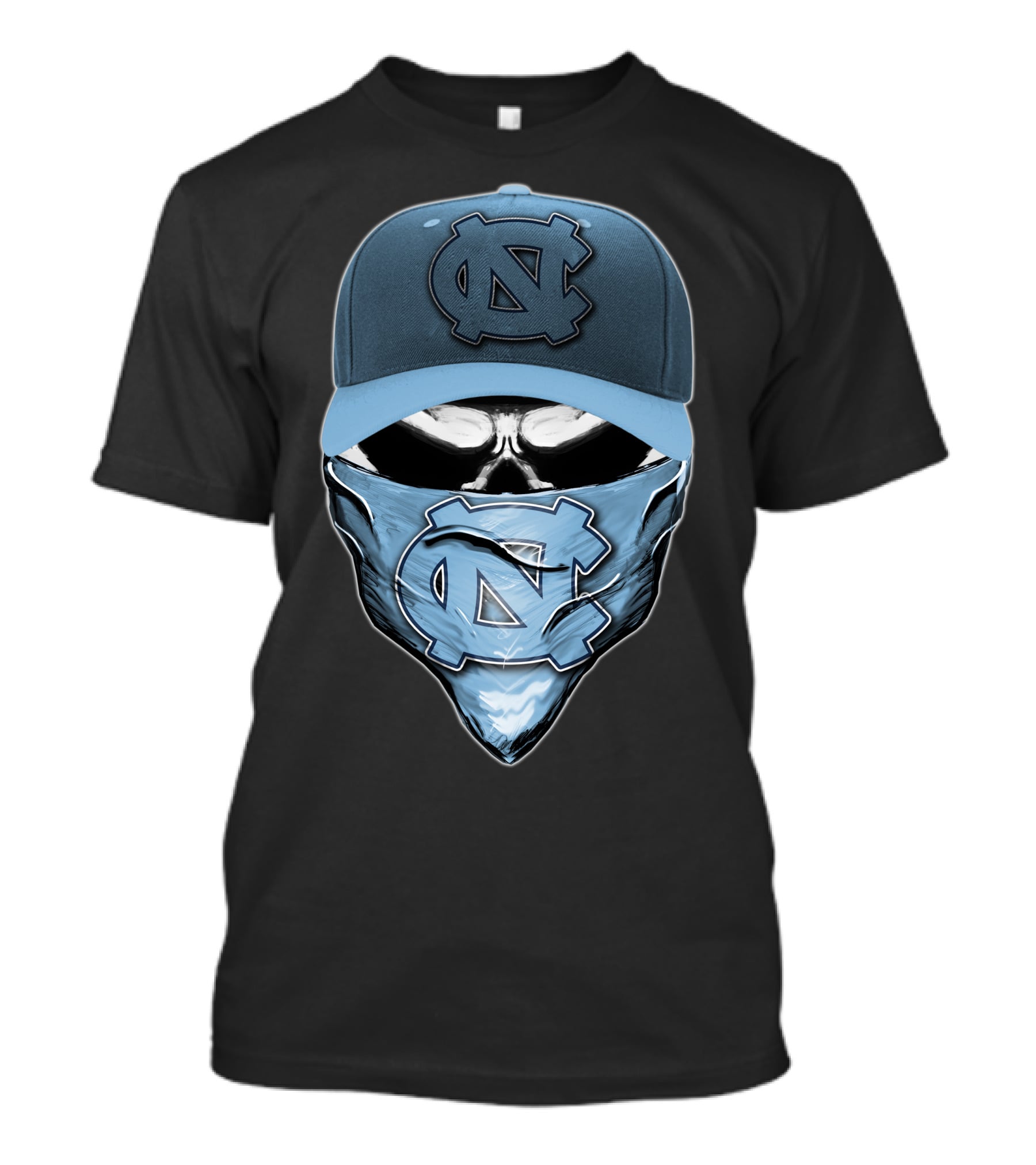 North Carolina Tar Heels Skull Emblem T-Shirt