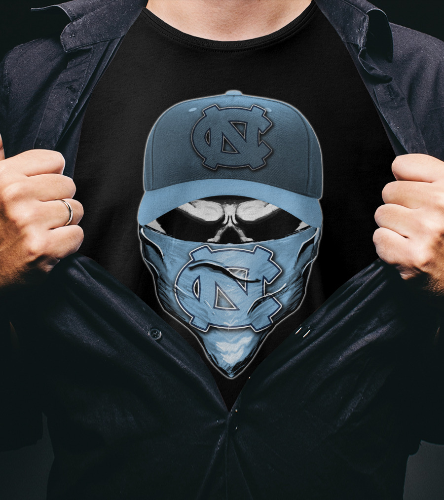 North Carolina Tar Heels Skull Emblem T-Shirt