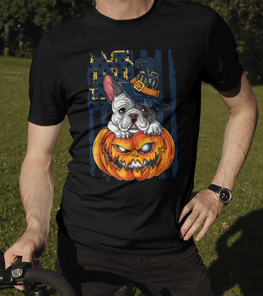 Notre Dame Bulldog Halloween Pumpkin T-Shirt
