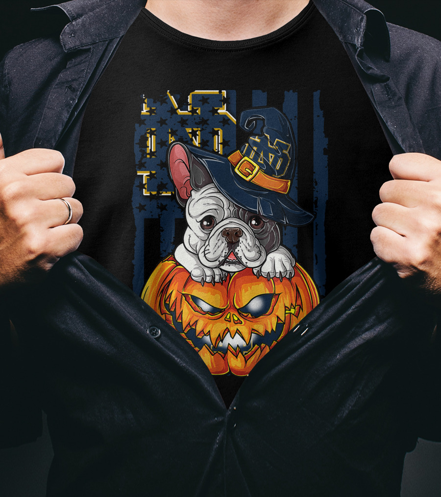 Notre Dame Bulldog Halloween Pumpkin T-Shirt
