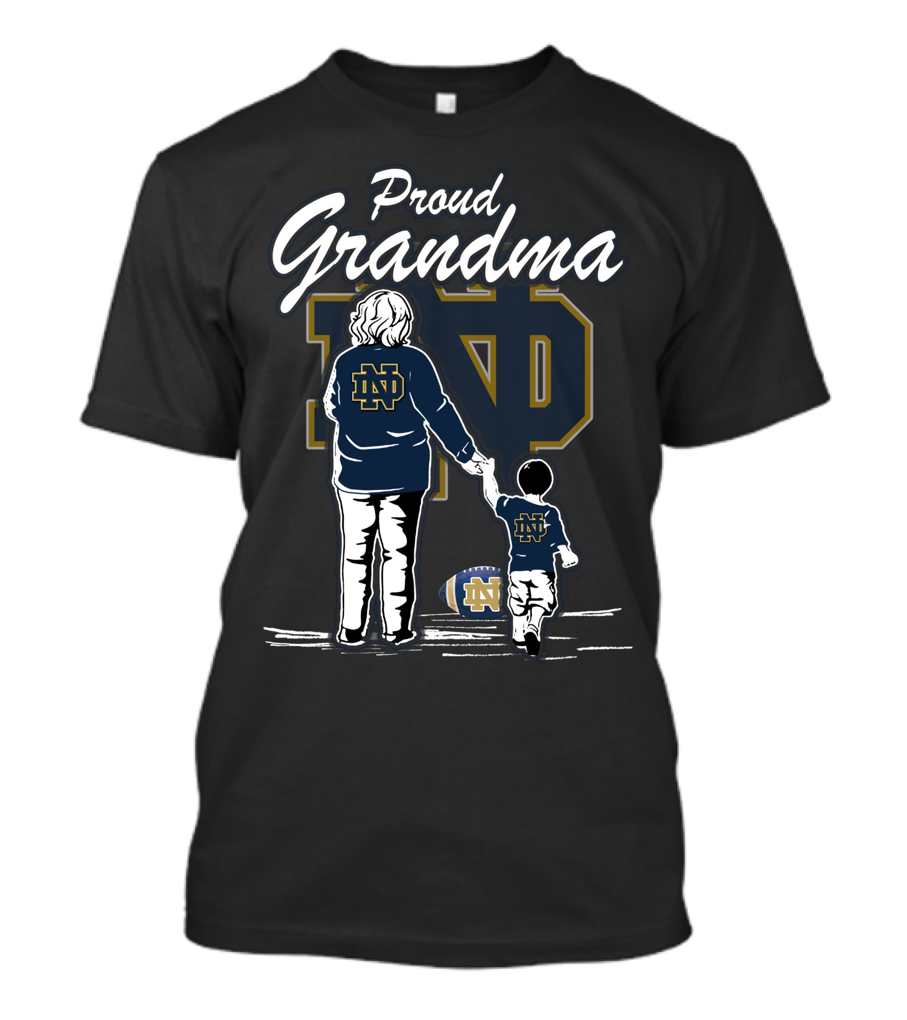 Proud Grandma Notre Dame Fighting Irish Family Football Heritage T-Shirt
