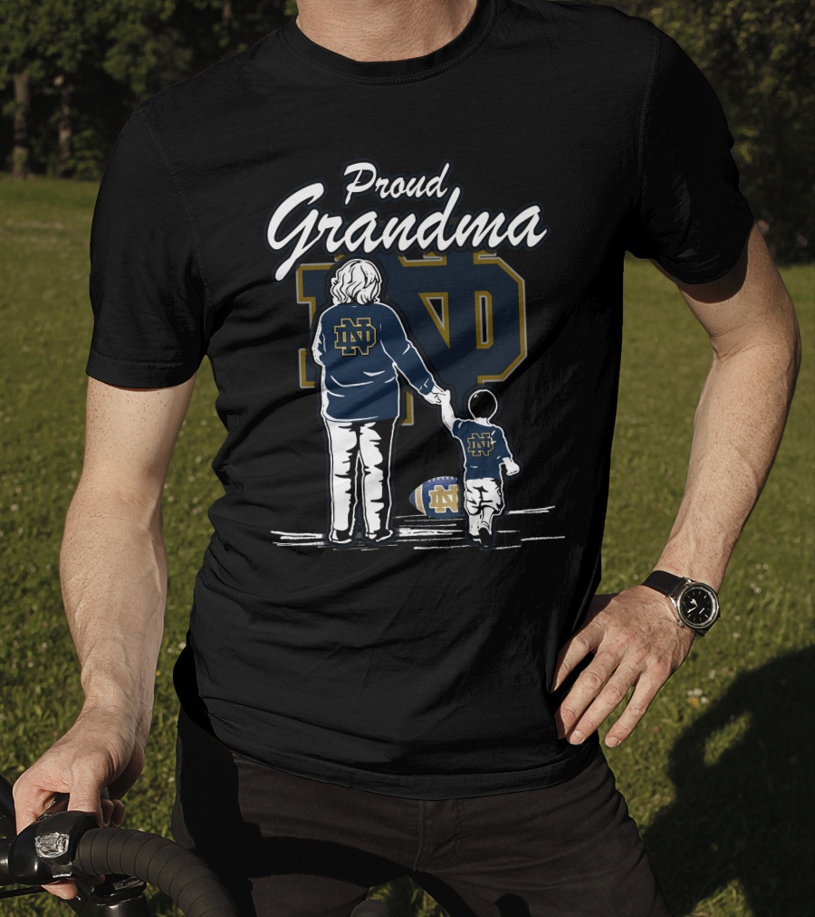 Proud Grandma Notre Dame Fighting Irish Family Football Heritage T-Shirt