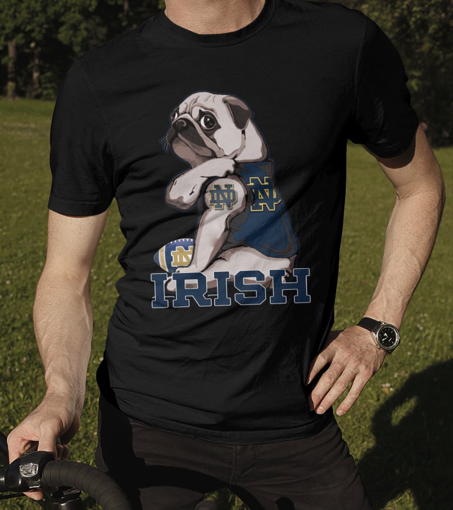 Pug In Notre Dame ND Irish Football Gear T-Shirt