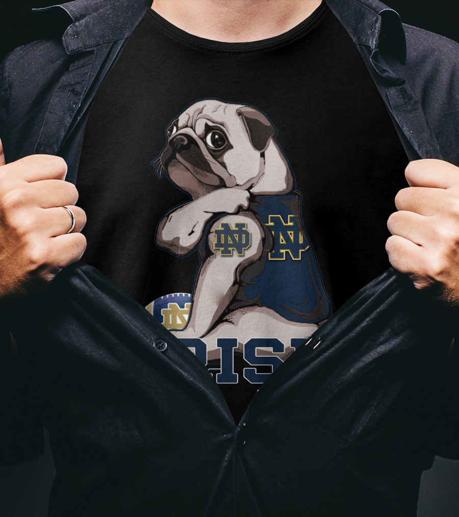 Pug In Notre Dame ND Irish Football Gear T-Shirt