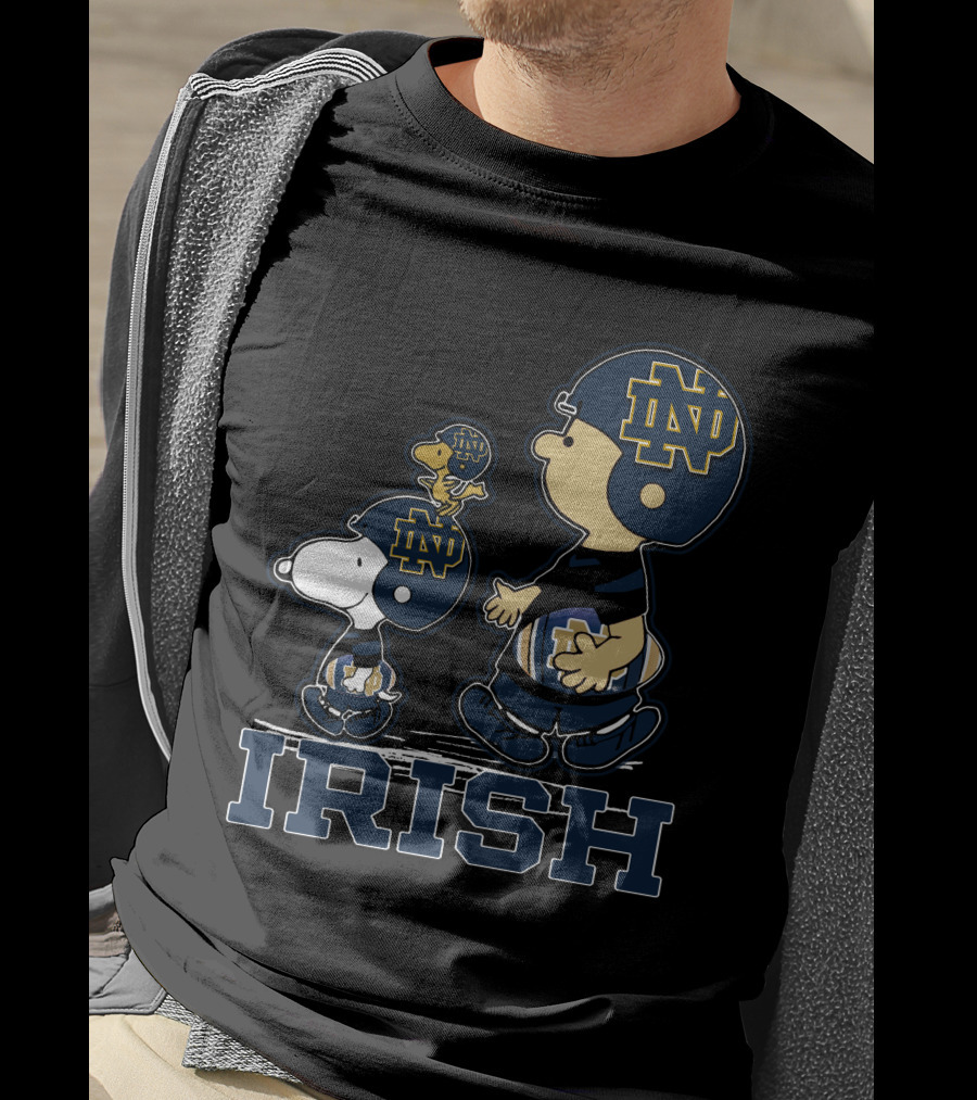 Snpfootball Notre Dame Fighting Irish Peanuts Characters Collaboration T-Shirt