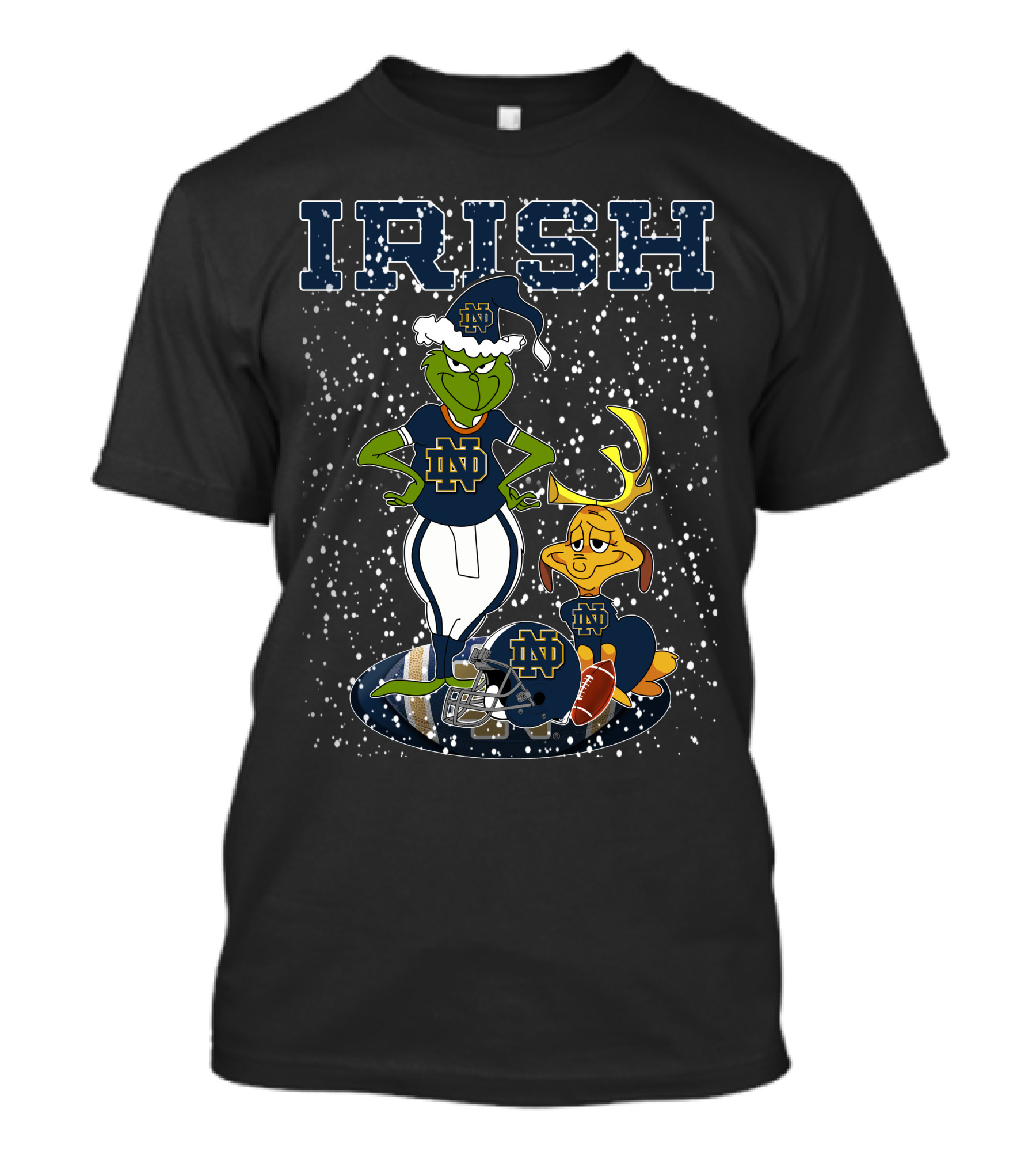 Grinchxmas Notre Dame IRISH ND Football Snowflakes T-Shirt