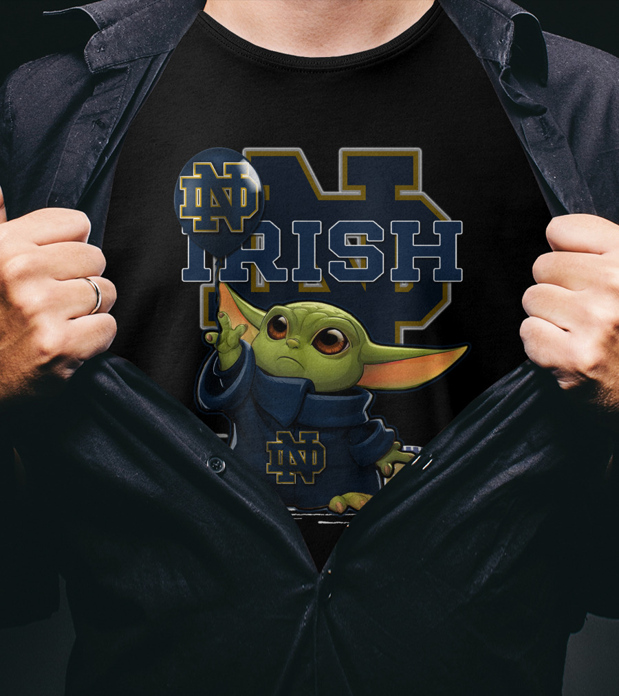 Yoda Notre Dame Irish ND Football Balloon T-Shirt