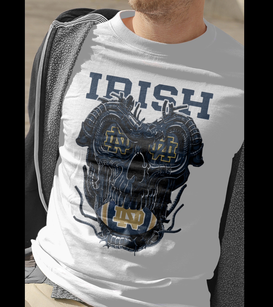 Dragonskull Notre Dame Irish ND Football Skull T-Shirt