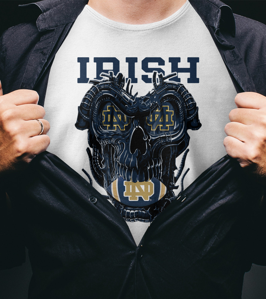 Dragonskull Notre Dame Irish ND Football Skull T-Shirt