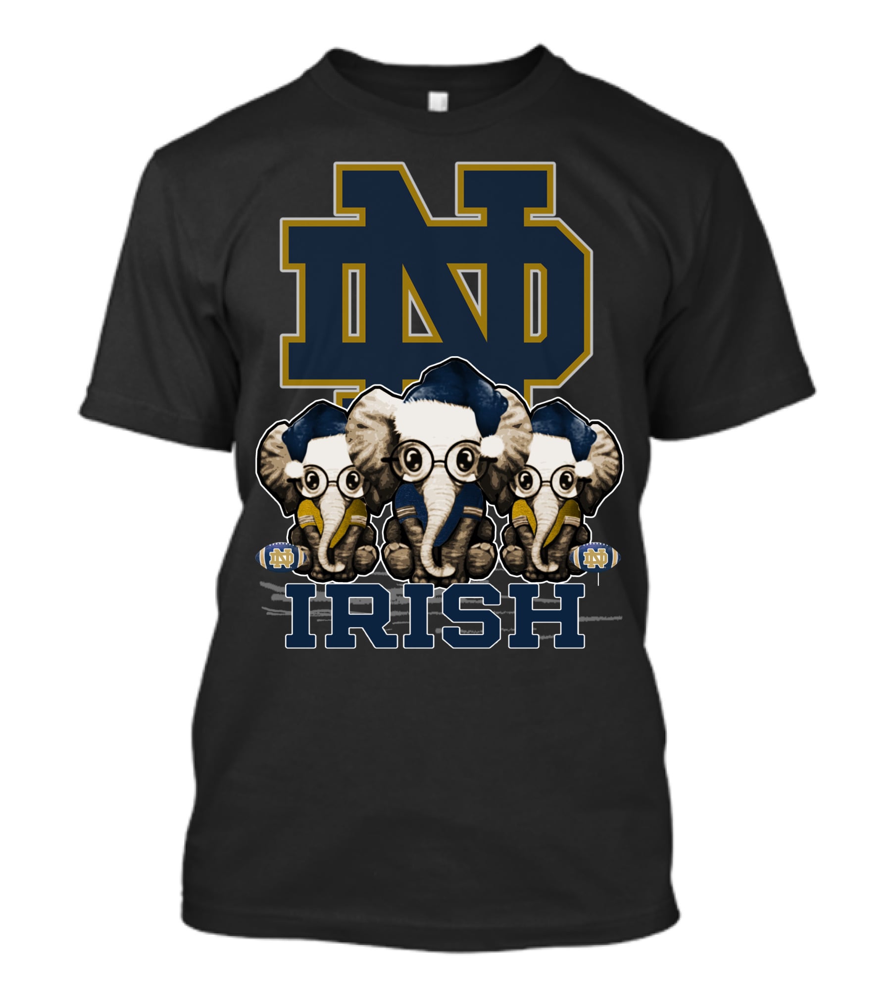 ND Elephants Irish Xmas Notre Dame Fighting Irish T-Shirt