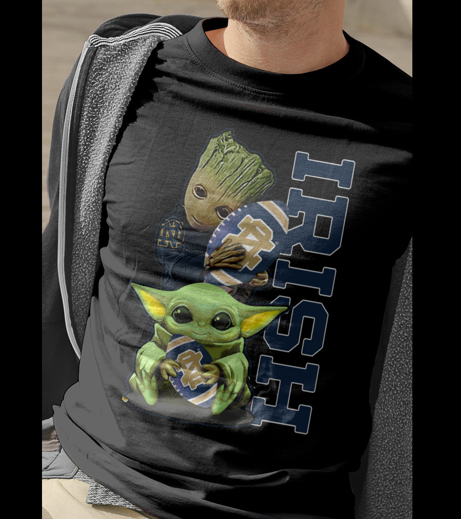 Grzd Notre Dame Fighting Irish Groot And Baby Yoda IRISH T-Shirt