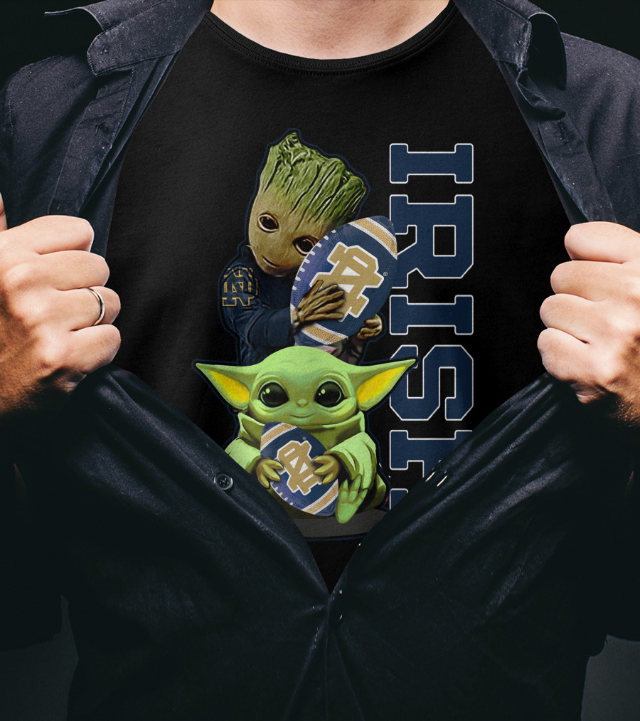 Grzd Notre Dame Fighting Irish Groot And Baby Yoda IRISH T-Shirt