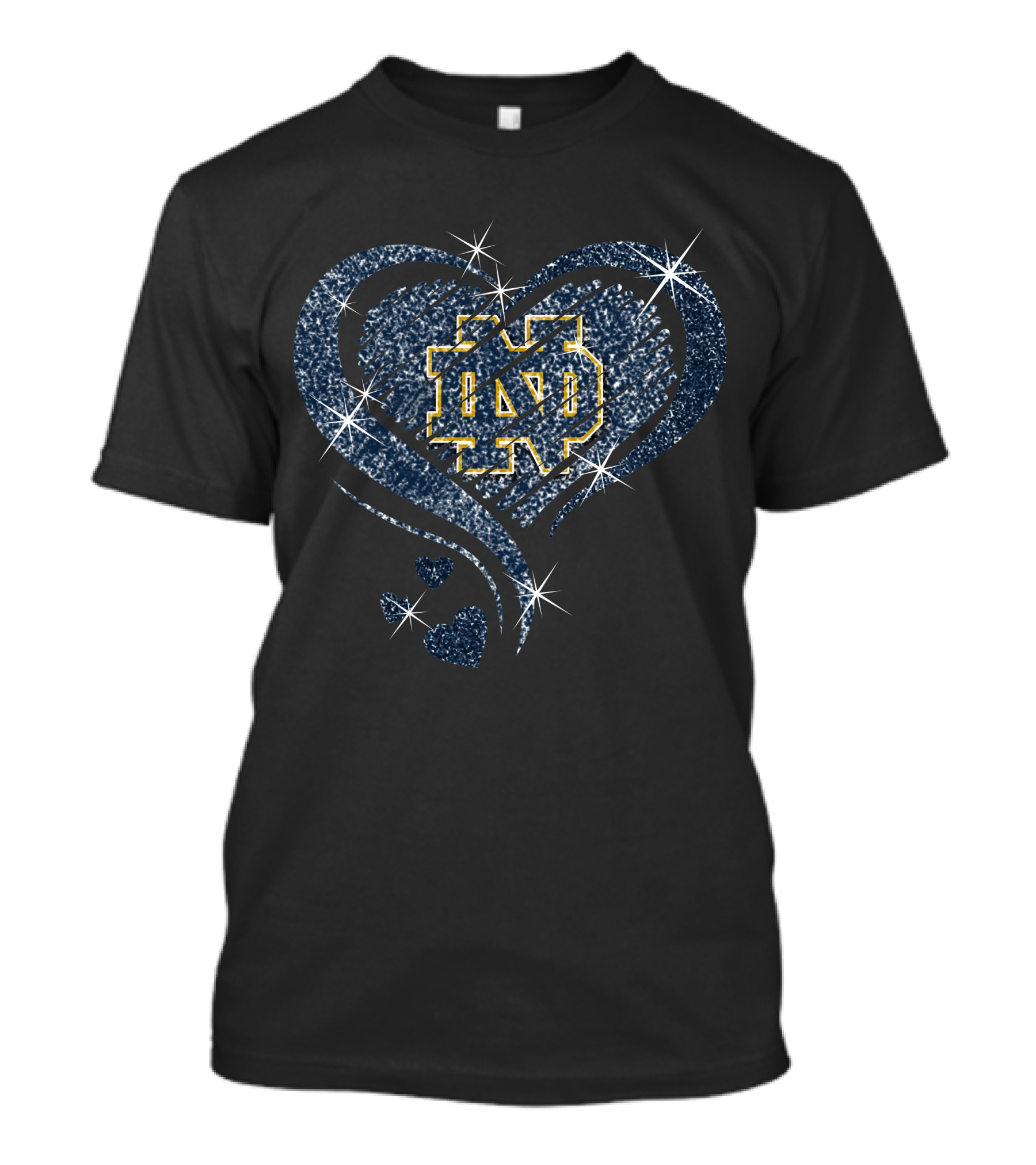Heart Diamond ND Fighting Irish Sparkle T-Shirt