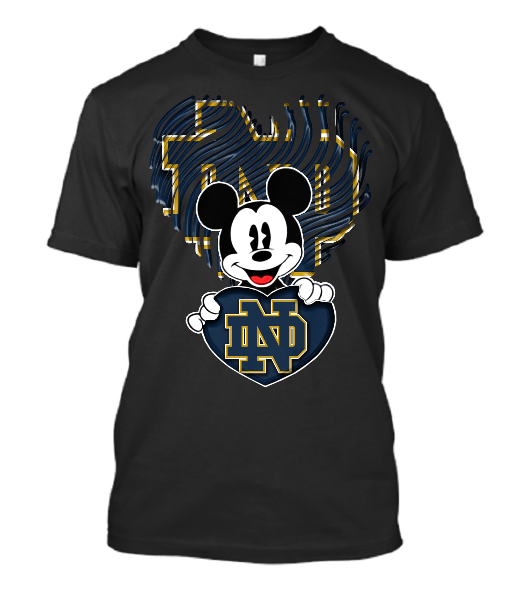 Notre Dame Fighting Irish Mickey Holding ND Heart T-Shirt